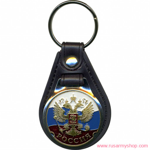 Брелоки сувенирные Сплав Брелок Россия герб РФ триколор