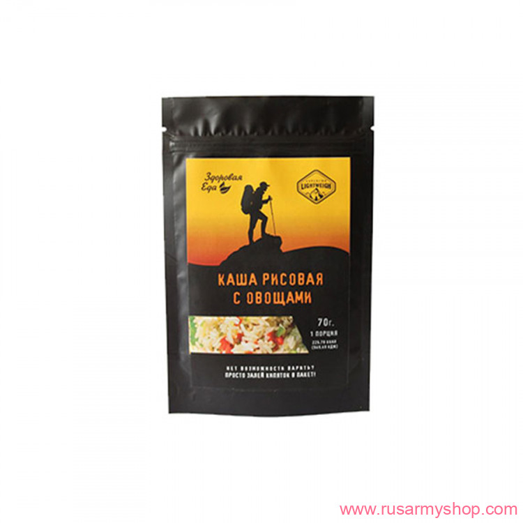 Рационы питания, готовые блюда Сплав Сублимированное блюдо Каша рисовая с овощами 70 гр. (Здоровая Еда)
