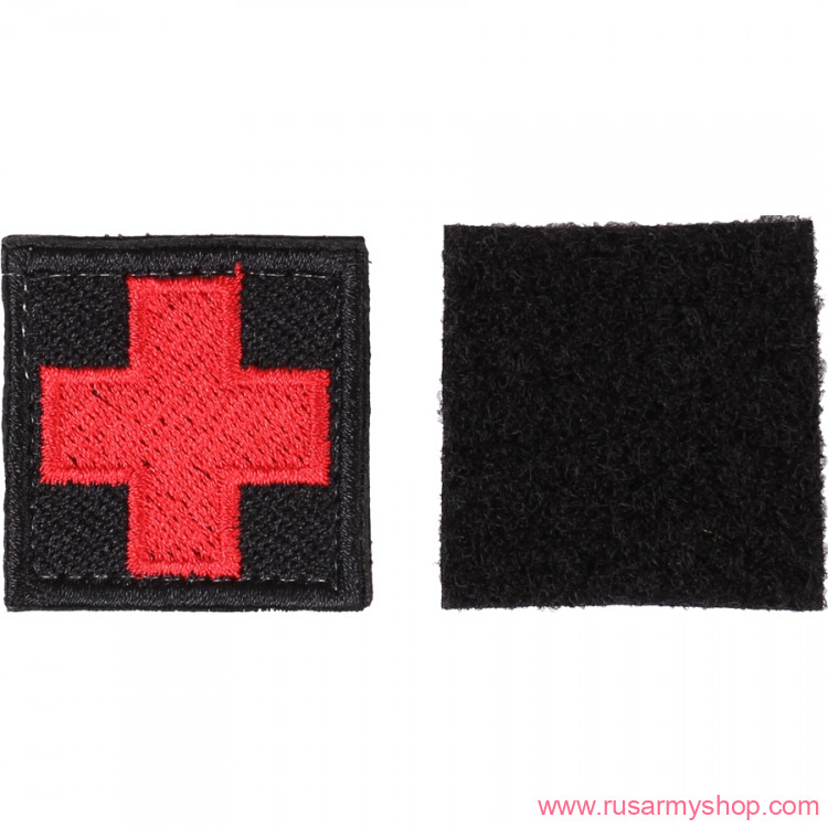 Нашивки сувенирные Сплав Нашивка Крест медицинский чёрный фон