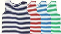 Telnyashka striped T-shirt without sleeves (striped green, blue, black, maroon)