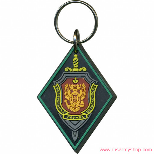 Брелоки сувенирные Сплав Брелок ФСБ ромб зеленый кант