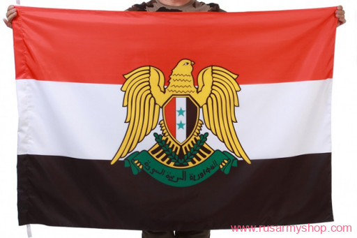 Флаг Сирии с гербом