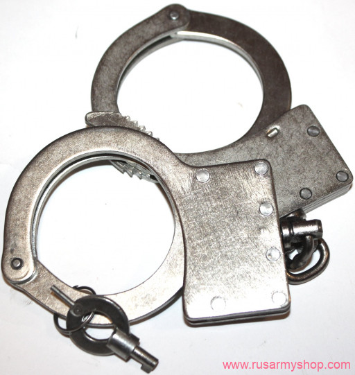 Russian Police original handcuffs BR-S with one key (galvanized and black)