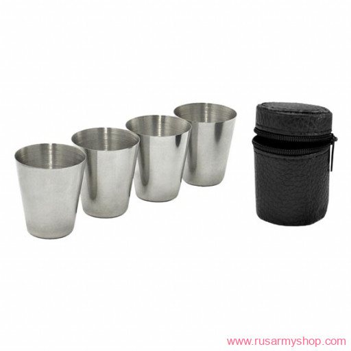 Посуда Сплав Набор стопок в чехле (4 шт по 35 мл)