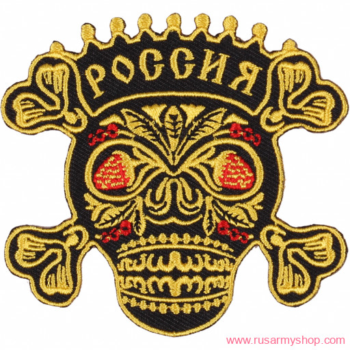 Нашивки-термоаппликация Сплав Термонаклейка - Череп хохлома