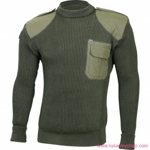 Sweater half-woollen with patches c45