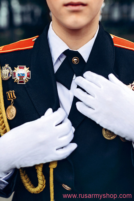 Russian army officer ceremonial white gloves