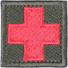 Нашивки сувенирные Сплав Нашивка Крест медицинский оливковый фон